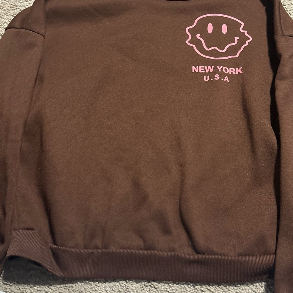 SHEIN Brown and Pink Graphic Top